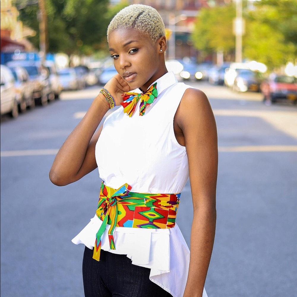 Ankara/Kente Belt with matching tie